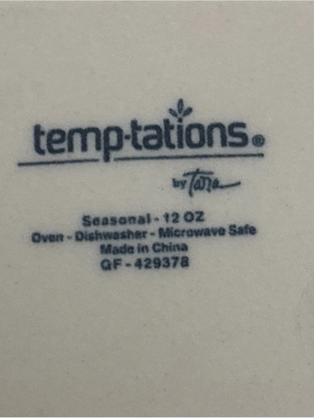 Temp-Tations Halloween 12 oz White Ceramic Loaf Dish with Blue Logo
